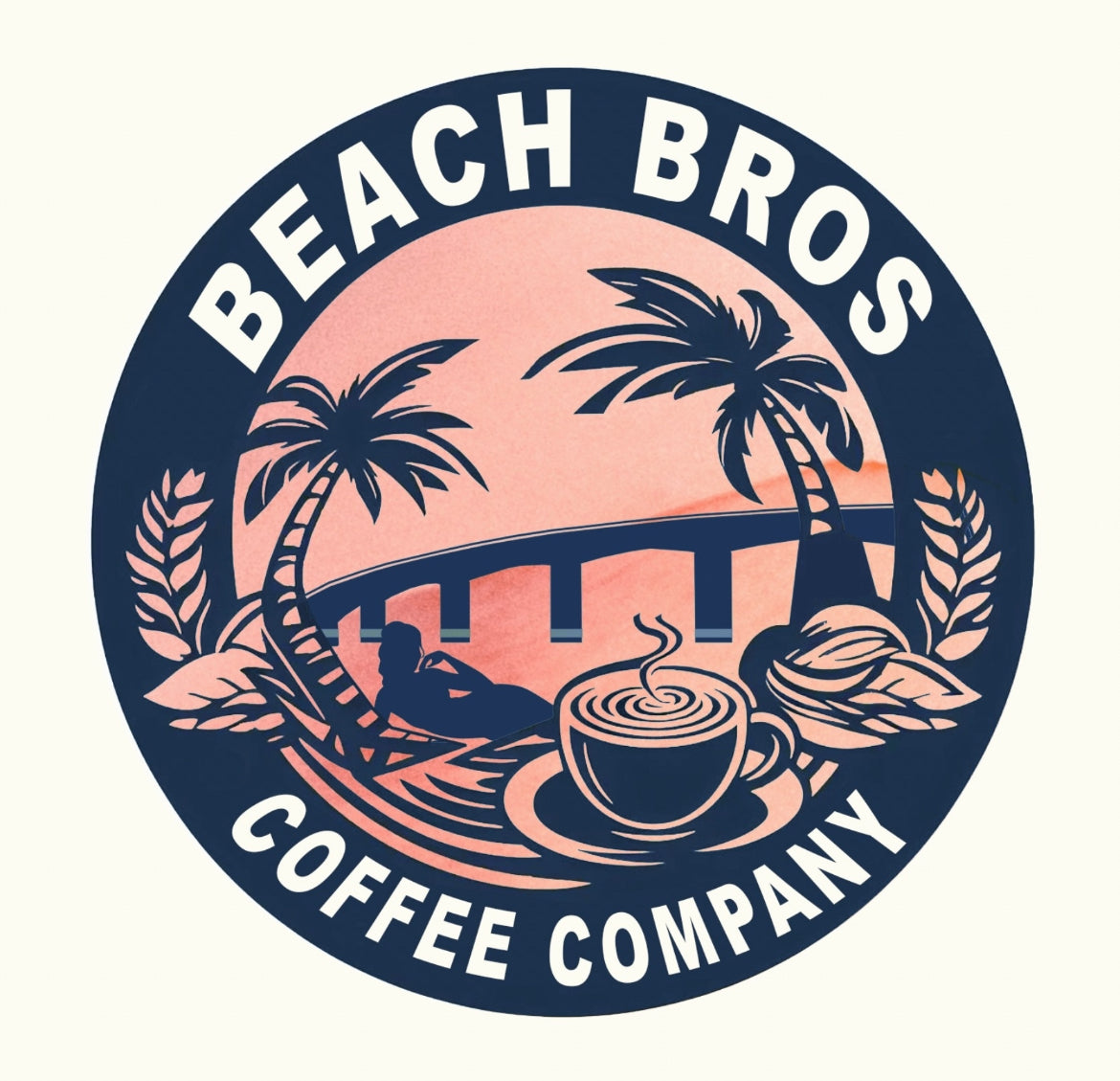 4'' Beach Bros Coffee Alternate Sticker