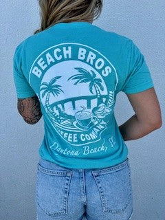 Short Sleeve Beach Bros T- Shirt Color Tahiti Blue