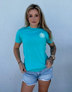 Short Sleeve Beach Bros T- Shirt Color Tahiti Blue