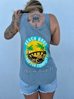 Beach Bros Coffee Co Tank Top Color Heathered Grey