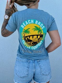 Short Sleeve Beach Bros T- Shirt Color Vintage Stonewash Denim